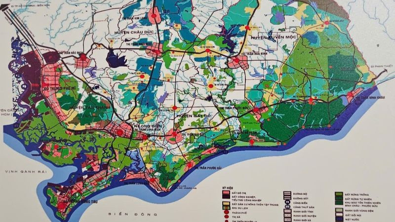 Bản đồ hành chính tỉnh Bà Rịa-Vũng Tàu.