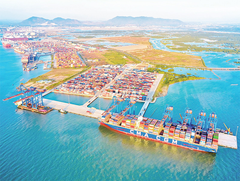 Cụm cảng Cái Mép-Thị Vải nhìn từ trên cao.