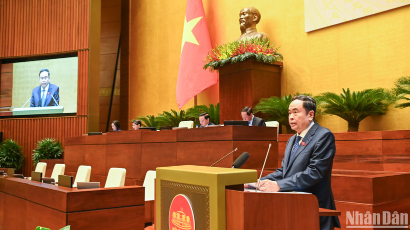 Chủ tịch Quốc hội Trần Thanh Mẫn phát biểu bế mạc phiên chất vấn và trả lời chất vấn.