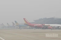 Sân bay quốc tế Nội Bài trước hiện tượng mù sương hồi đầu năm.