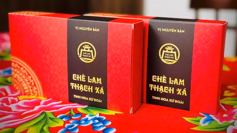 Chè lam Thạch Xá được thiết kế bao bì sản phẩm đẹp, bắt mắt.