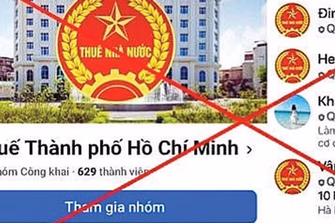 Trang Facebook mang tên “Thuế Thành phố Hồ Chí Minh” như hình ảnh trên là giả mạo.