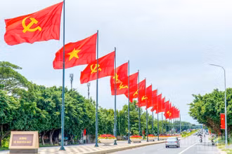 Thành phố Hồ Chí Minh được trang hoàng rực rỡ cờ Tổ quốc, băng rôn, pano và các cụm hoa chào mừng Quốc khánh 2/9.