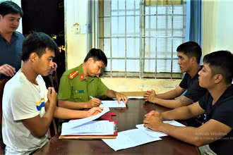 Các đối tượng tại Cơ quan công an TP Buôn Ma Thuột.