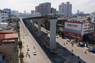 Toàn cảnh đường vành đai 2 Ngã Tư Sở - Vĩnh Tuy