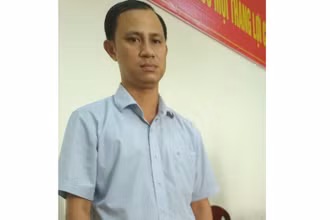 Đối tượng Lê Văn Trứ tại cơ quan điều tra.