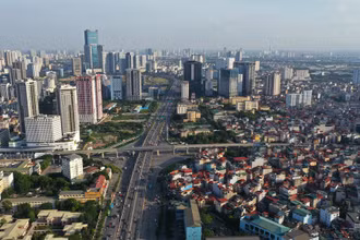 Toàn cảnh cầu cạn Mai Dịch – Nam Thăng Long sắp hoàn thành