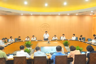 Quang cảnh buổi họp Ban chỉ đạo. (Ảnh: NGUYỄN HIỀN)