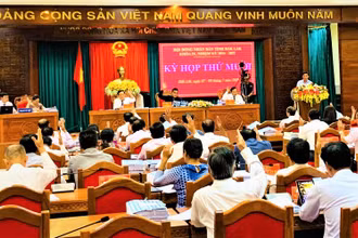 Đại biểu HĐND tỉnh Đắk Lắk thông qua nghị quyết kỳ họp.