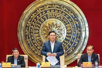 Chủ tịch Quốc hội Vương Đình Huệ phát biểu ý kiến tại buổi làm việc với Ủy ban Kinh tế của Quốc hội.