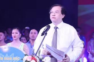 Thứ trưởng Văn hóa, Thể thao và Du lịch Tạ Quang Đông phát biểu khai mạc cuộc thi.