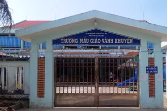 Công trình Trường Mẫu giáo Vành Khuyên (TP Bạc Liêu) hiện bị tạm dừng thi công.
