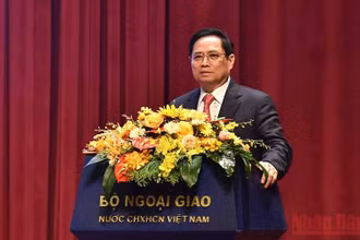 Thủ tướng Chính Phủ Phạm Minh Chính phát biểu tại Hội nghị. (Ảnh: TRẦN HẢI)