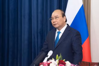 Chủ tịch nước Nguyễn Xuân Phúc phát biểu tại buổi gặp mặt. (Ảnh: THANH THỂ)