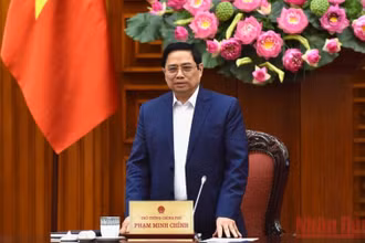 Thủ tướng Phạm Minh Chính phát biểu tại buổi làm việc.