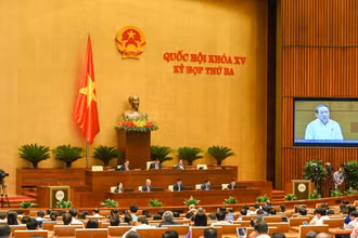 Quang cảnh phiên họp của Quốc hội, chiều 1/6. (Ảnh: LINH NGUYÊN)