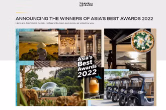Travel+Leisure ấn bản Đông Nam Á đã công bố các giải thưởng của Asia's Best Awards 2022 (Ảnh chụp màn hình)