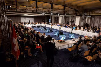 Quang cảnh Hội nghị về tái thiết Ukraine tại Lugano, Thụy Sĩ, ngày 5/7/2022. (Ảnh: REUTERS)