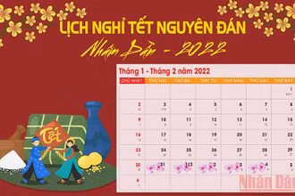 Lịch nghỉ Tết Nguyên đán Nhâm Dần 2022 với cán bộ, công chức - viên chức. (Đồ họa: Bảo An)