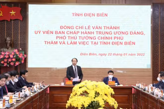Phó Thủ tướng Chính phủ Lê Văn Thành phát biểu chỉ đạo tại buổi làm việc với Ban Thường vụ Tỉnh ủy Điện Biên.