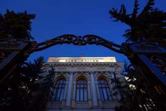 Trụ sở Ngân hàng Trung ương Nga tại Moskva. (Ảnh: Reuters)