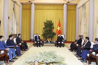 Quang cảnh buổi tiếp. (Ảnh: TTXVN)
