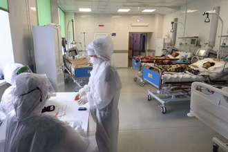 Bệnh viện chuyên điều trị Covid-19 tại Nga. (Nguồn: Moskva 24)