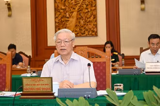 Tổng Bí thư, Chủ tịch nước Nguyễn Phú Trọng chủ trì buổi làm việc.
