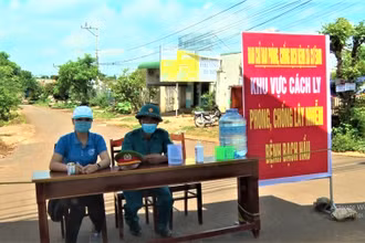 Một khu vực cách ly phòng chống dịch bạch hầu tại Đắk Lắk.