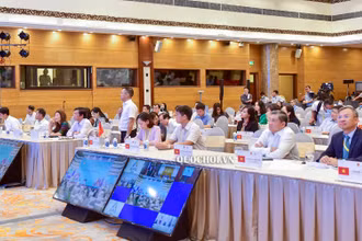 Đại diện Ban Tổ chức AIPA 41 tại buổi sơ duyệt vào sáng nay tại Trung tâm Hội nghị quốc tế 11 Lê Hồng Phong, Thủ đô Hà Nội. (ẢNH: QUOCHOI.VN)