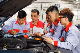 Đào tạo sinh viên ngành công nghệ ô-tô của trường Cao đẳng Cơ điện Hà Nội (Ảnh minh họa: HCEM).