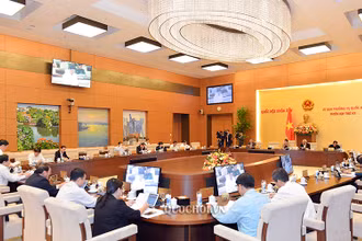 Toàn cảnh phiên họp ngày 14-10 của Ủy ban Thường vụ Quốc hội.