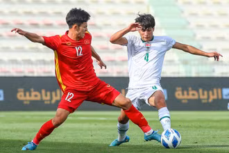U23 Iraq chơi chặt chẽ, phòng ngự số đông đã gây nên nhiều khó khăn cho U23 Việt Nam. (Ảnh: VFF)