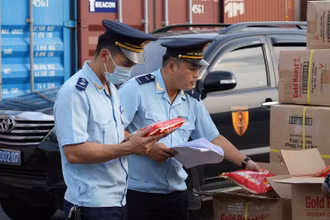 Lực lượng kiểm soát hải quan (Cục Hải quan TP Hồ Chí Minh) kiểm tra thực tế hàng hóa nhập khẩu.