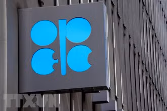 Biểu tượng của OPEC tại trụ sở ở Viên, Áo. (Ảnh: AFP/TTXVN)