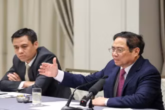 Thủ tướng Phạm Minh Chính phát biểu tại cuộc gặp.