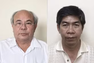 Bị can Hoa Công Hậu (trái) và Lê Thành Lữ.