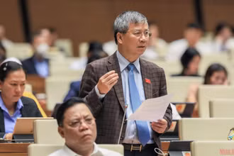 Đại biểu Nguyễn Anh Trí (Hà Nội) phát biểu thảo luận tại hội trường. (Ảnh: DUY LINH)