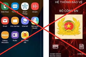Các đối tượng yêu cầu nạn nhân tải và cài đặt ứng dụng mạo danh phần mềm do Bộ Công an cung cấp có hình ảnh hiển thị là Công an hiệu và mang tên “Bộ Công an”.