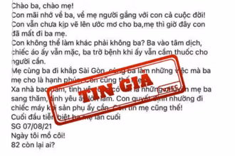 Nội dung sai sự thật đăng trên Facebook Trần Khoa.