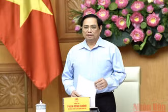 Thủ tướng Chính phủ Phạm Minh Chính phát biểu tại buổi làm việc. (Ảnh: TRẦN HẢI)