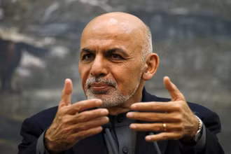 Tổng thống Ghani trong một cuộc họp báo ở Kabul, năm 2015. (Ảnh: Reuters)