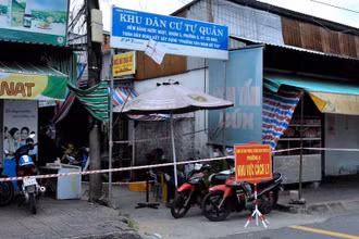 Một khu vực phong tỏa tại khóm 4, 5 của phường 6 (TP Cà Mau, tỉnh Cà Mau).