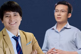 "Cha đẻ" ATM gạo, ATM oxy Hoàng Tuấn Anh (bên trái) và bác sĩ Trần Anh Tú.