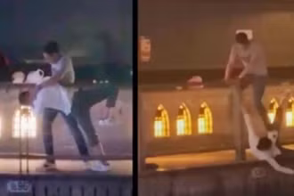Nạn nhân trong hình ảnh cắt từ clip. (Nguồn: vietnamnet.vn)