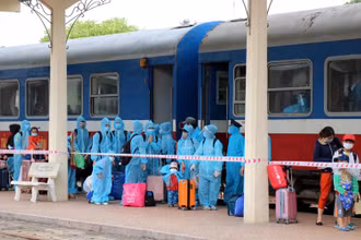 Thừa Thiên Huế tổ chức đón bà con về từ TP Hồ Chí Minh bằng chuyến tàu hỏa. (Ảnh minh họa).