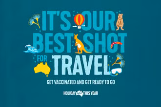 Tờ thông tin trong chiến dịch quảng bá du lịch bằng cách kêu gọi tiêm chủng vaccine ngừa Covid-19 của Hội đồng Du lịch quốc gia Australia (Ảnh: TA)