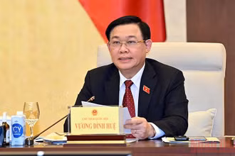 Chủ tịch Quốc hội Vương Đình Huệ phát biểu ý kiến tại phiên họp. (Ảnh: Duy Linh)
