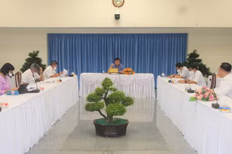 Quang cảnh họp Ban Chỉ đạo phòng, chống dịch Covid-19 tỉnh Đồng Nai.
