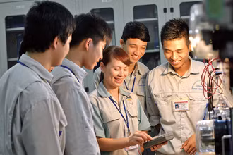 Học sinh trường Cao đẳng nghề Công nghiệp Hà Nội (Ảnh chụp trước ngày 27/4/2021: hnivc).
